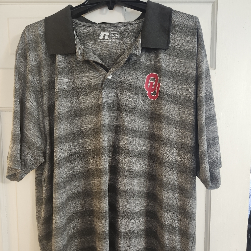 Russell Athletic Striped OU Oklahoma Sooners Polo